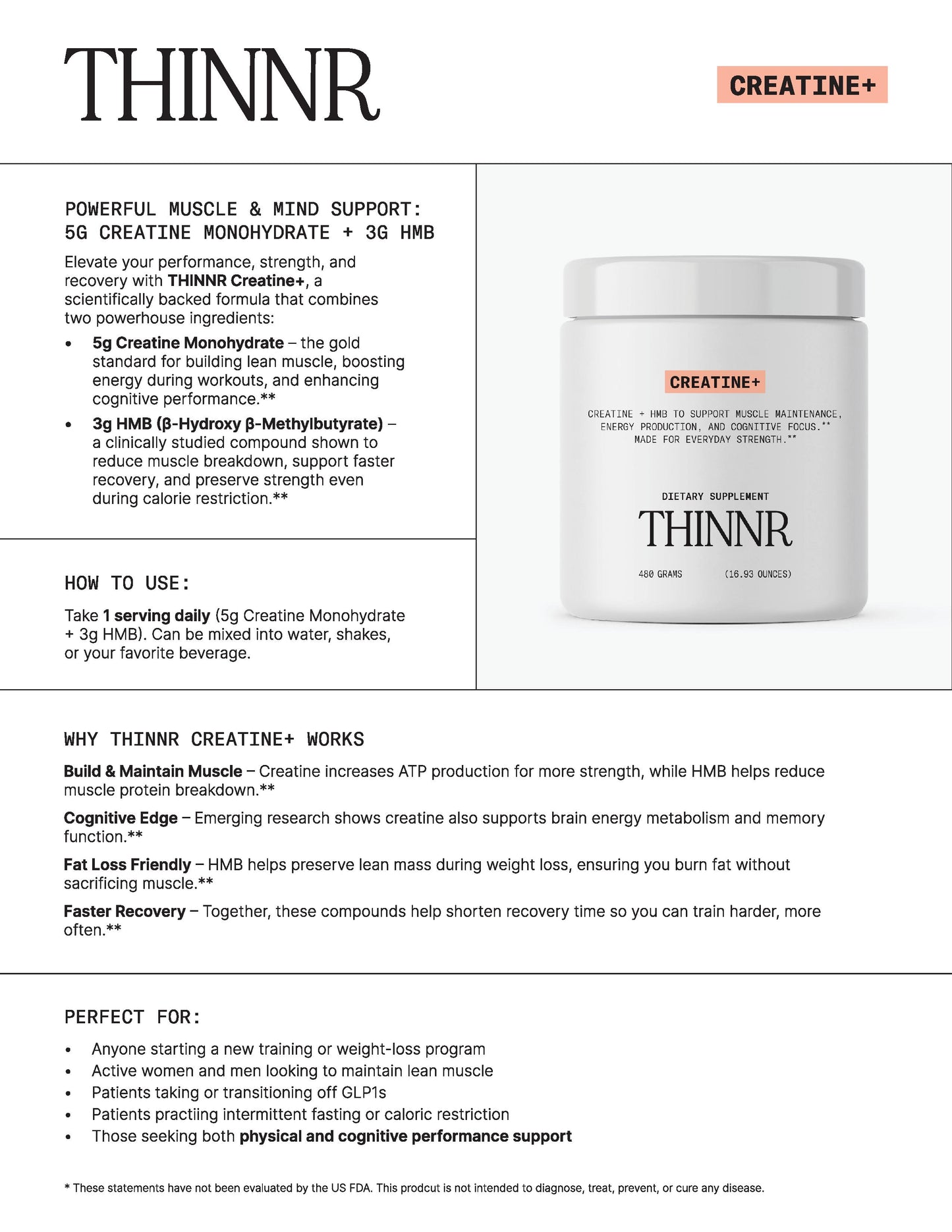 Creatine + HMB – Support Lean Muscle, Enhance Energy & Endurance!